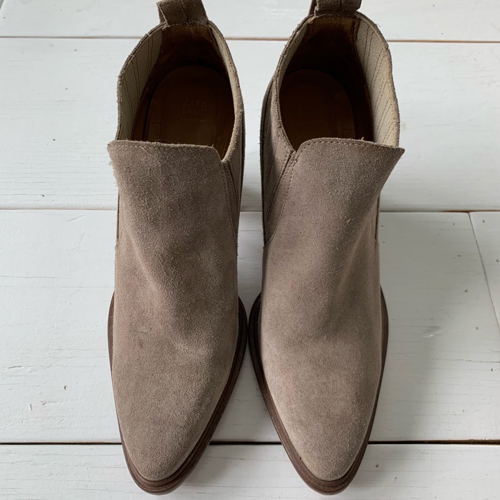 Zara Suede Leather Ankle Boots 39 - Picture 2 of 7